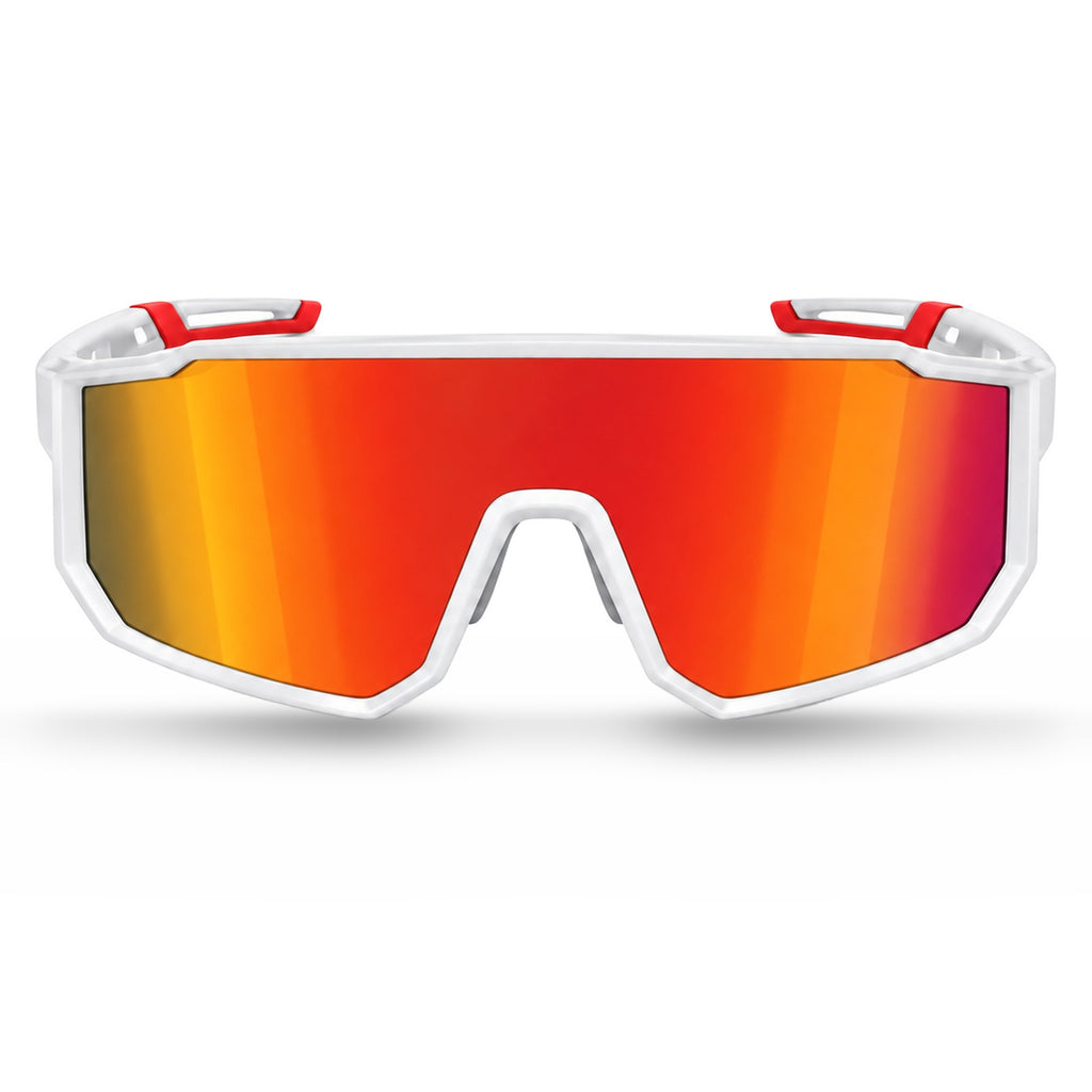 Mercuri The Nova full-frame sport sunglasses in Crimson - front view