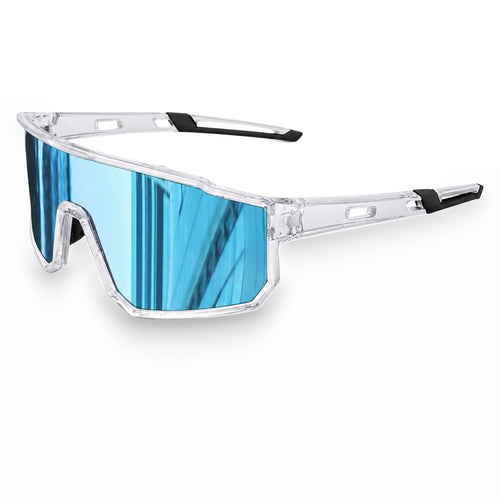 Mercuri The Nova full-frame sport sunglasses in Crystal