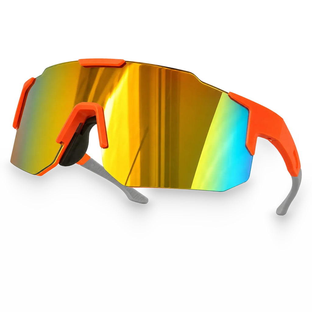 Mercuri The Shield wide-lens sport sunglasses in Blaze