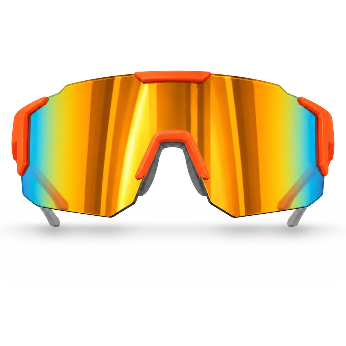 Mercuri The Shield wide-lens sport sunglasses in Blaze - front view
