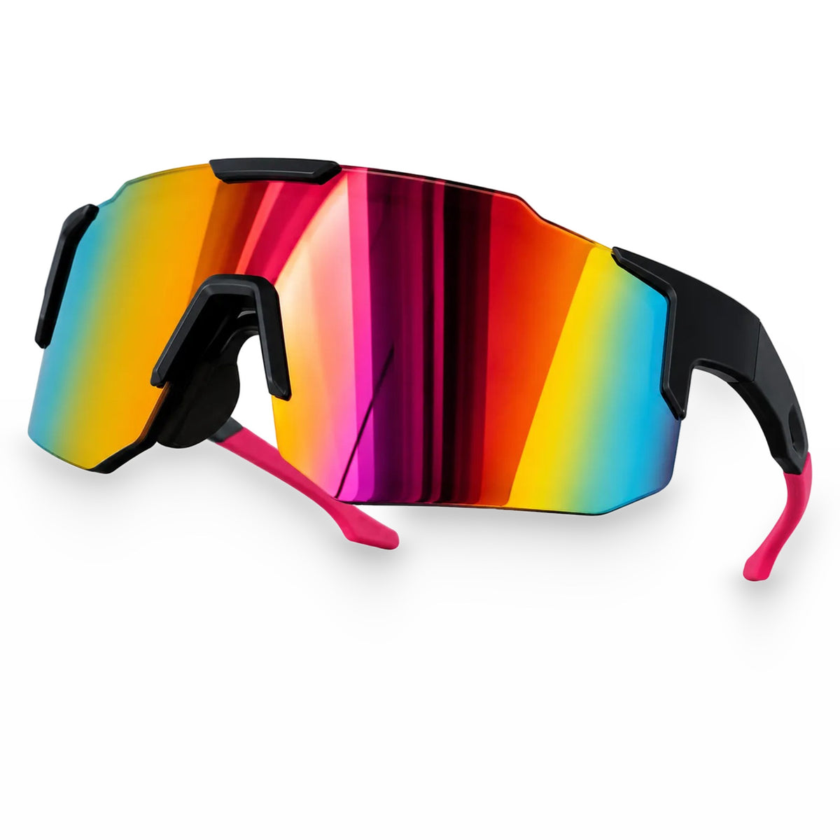 Mercuri The Shield wide-lens sport sunglasses in Inferno