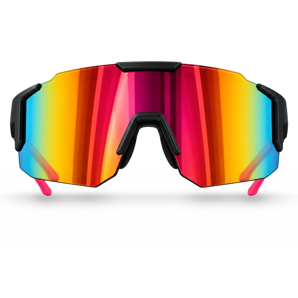 Mercuri The Shield wide-lens sport sunglasses in Inferno - front view