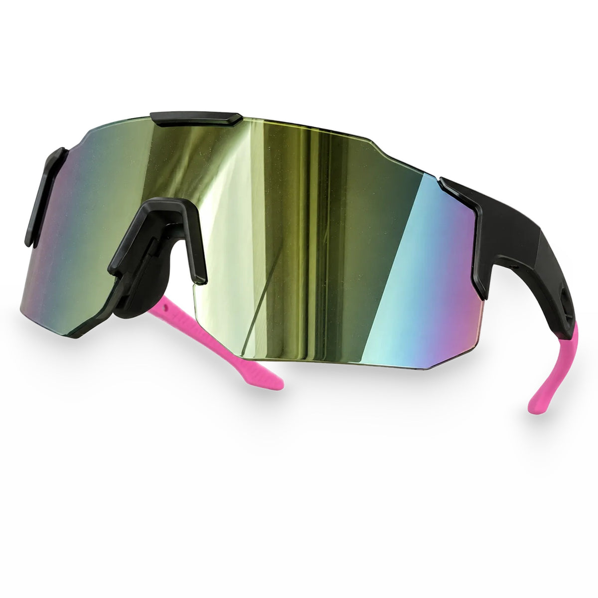 Mercuri The Shield wide-lens sport sunglasses in Neon