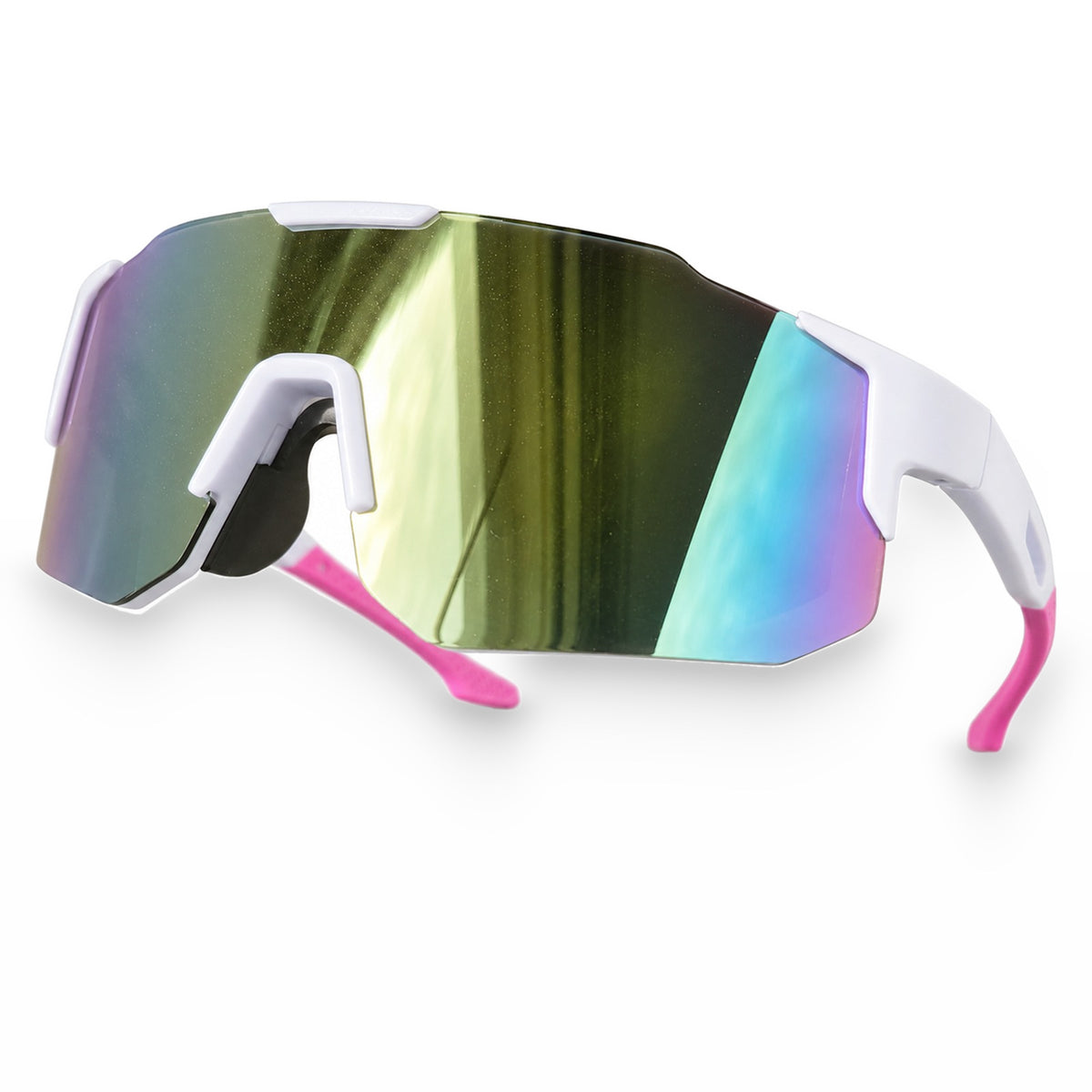 Mercuri The Shield wide-lens sport sunglasses in Rose